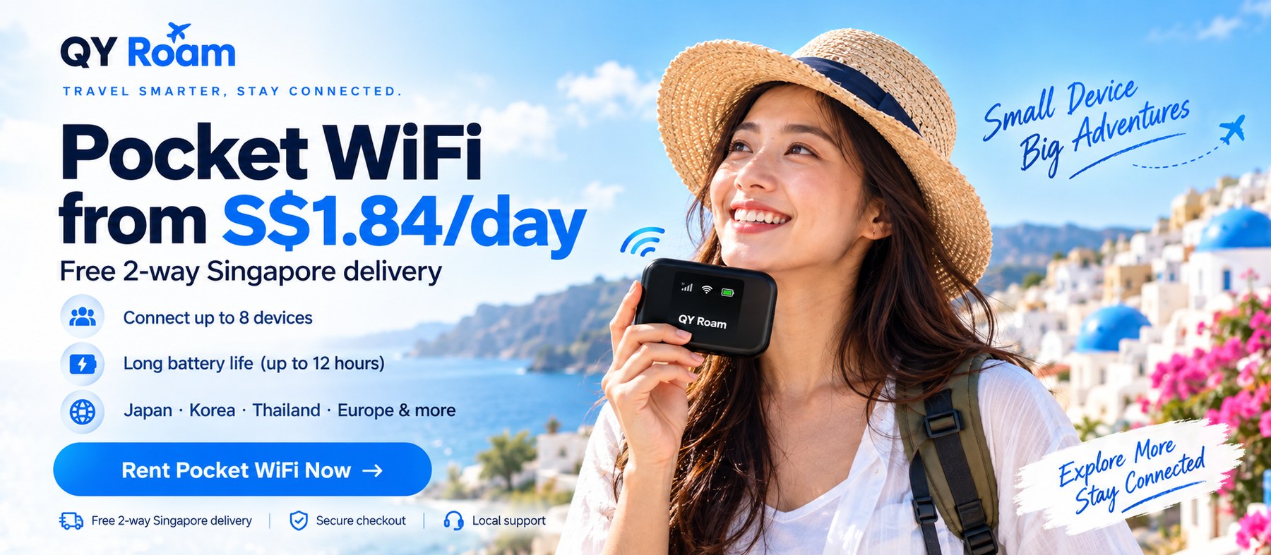 QY Roam Pocket WiFi from S$1.84 per day